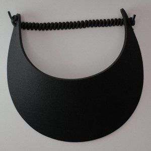 Ladies Sun Visor Hat, No Headache, Adjustable, Solid Black, Pool Beach Walk